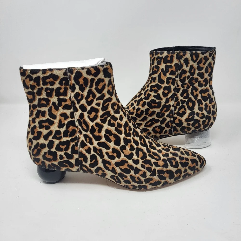 Kate Spade Sydney Leopard Print Calf Hair‎ Ankle Boots Booties 7.5 B
